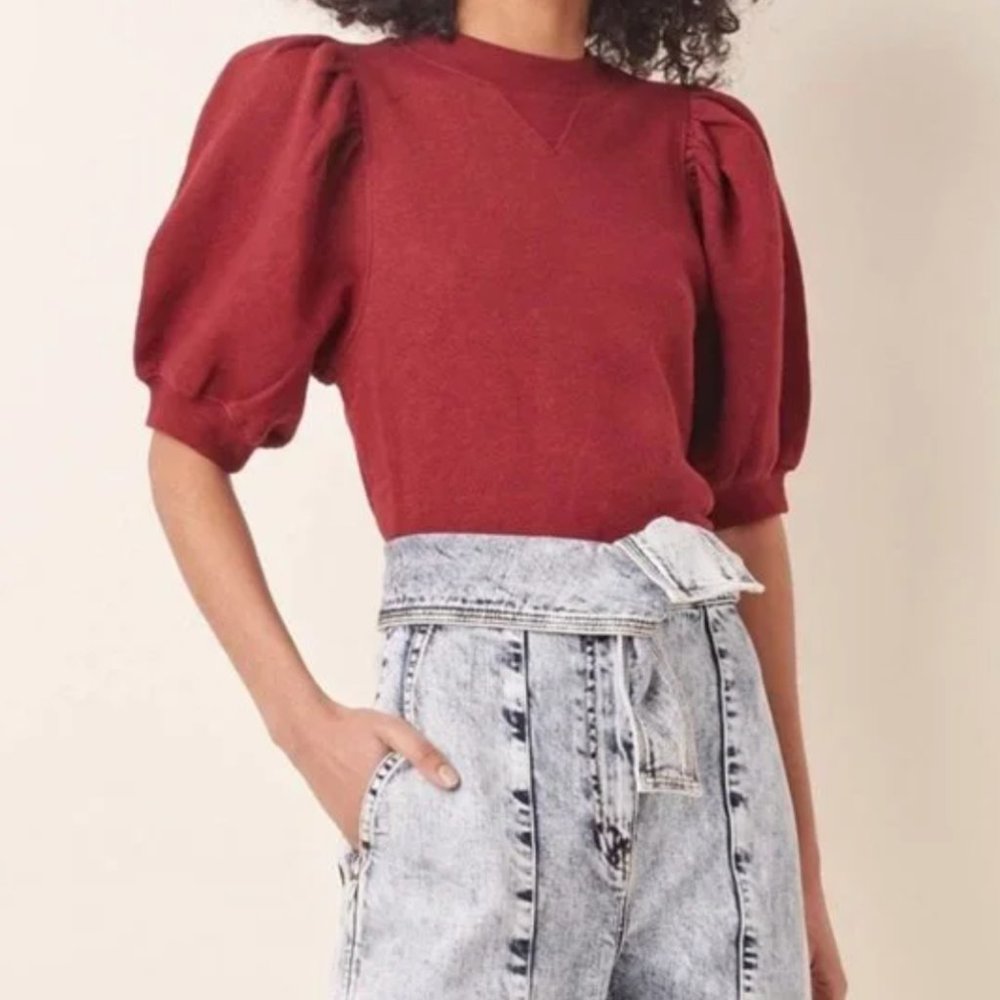 Ulla Johnson 'Rami' Cropped Pullover | Sz S | Bordeaux
